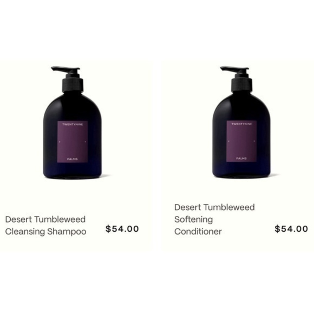 NEW Jared Leto 29 Palms Hair Care Set - Shampoo & Conditioner Full Size